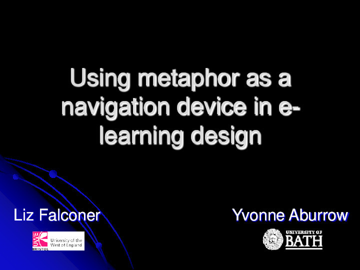 Using metaphor as a navigation device in e-learning Thumbnail