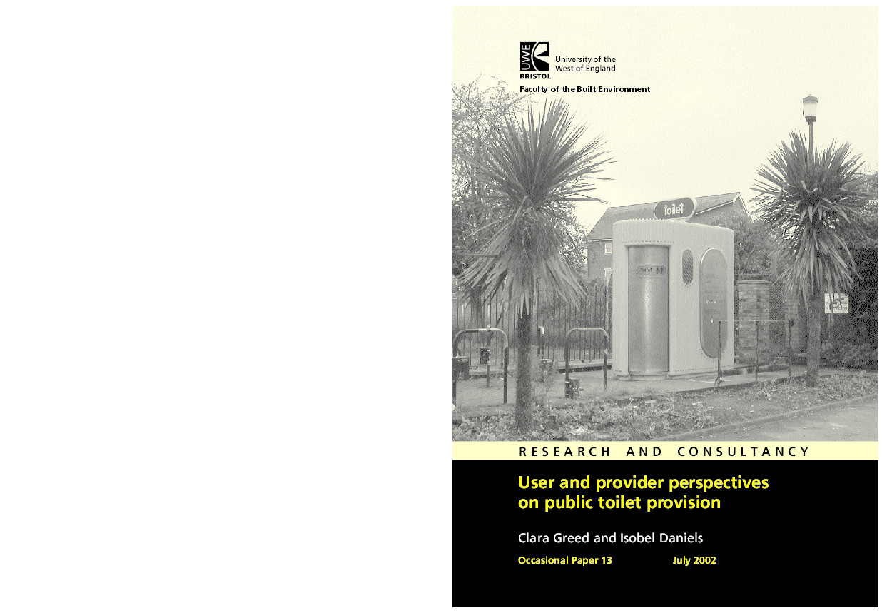 User and provider perspectives on public toilet provision Thumbnail