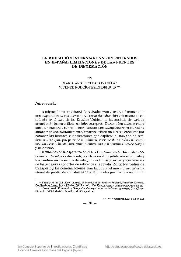 	 La migración internacional de retirados en España: Limitaciones de las fuentes de información Thumbnail