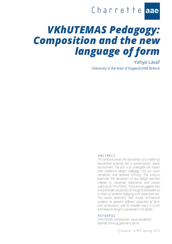 VKhUTEMAS pedagogy: Composition and the new language of form Thumbnail