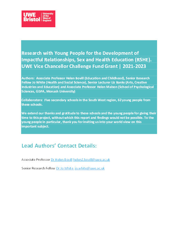 Final report RSHE recommendations to schools 2023 Thumbnail