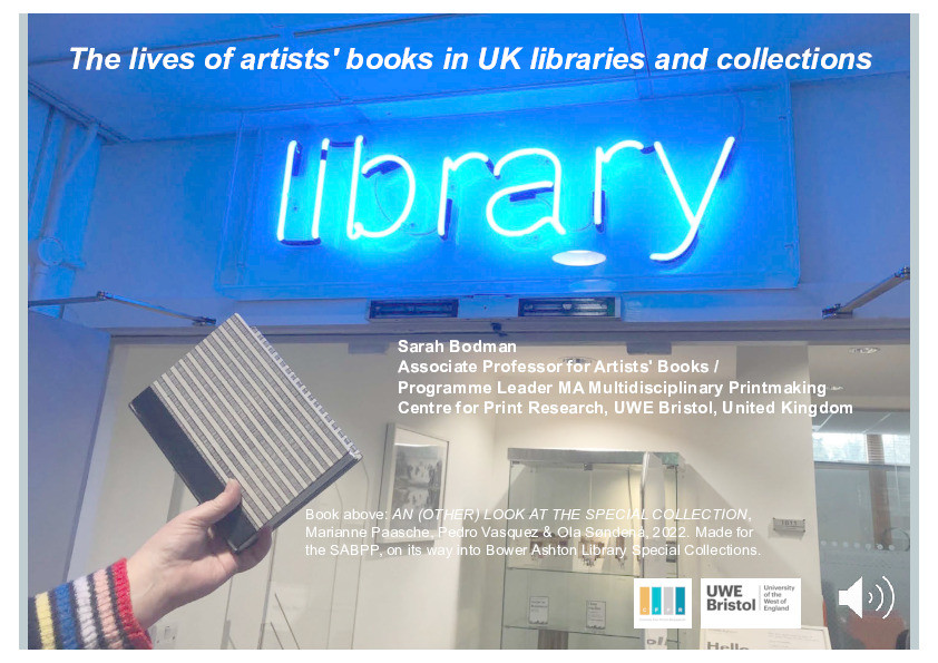 The lives of artists' books in UK libraries and collections Thumbnail