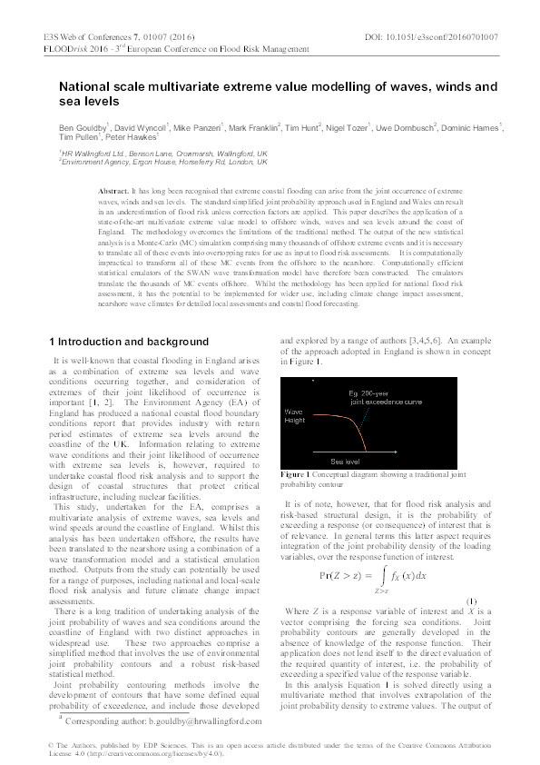 National scale multivariate extreme value modelling of waves, winds and sea levels Thumbnail