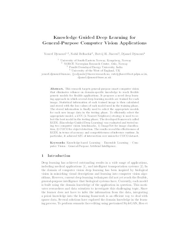 Knowledge guided deep learning for general-purpose computer vision applications Thumbnail