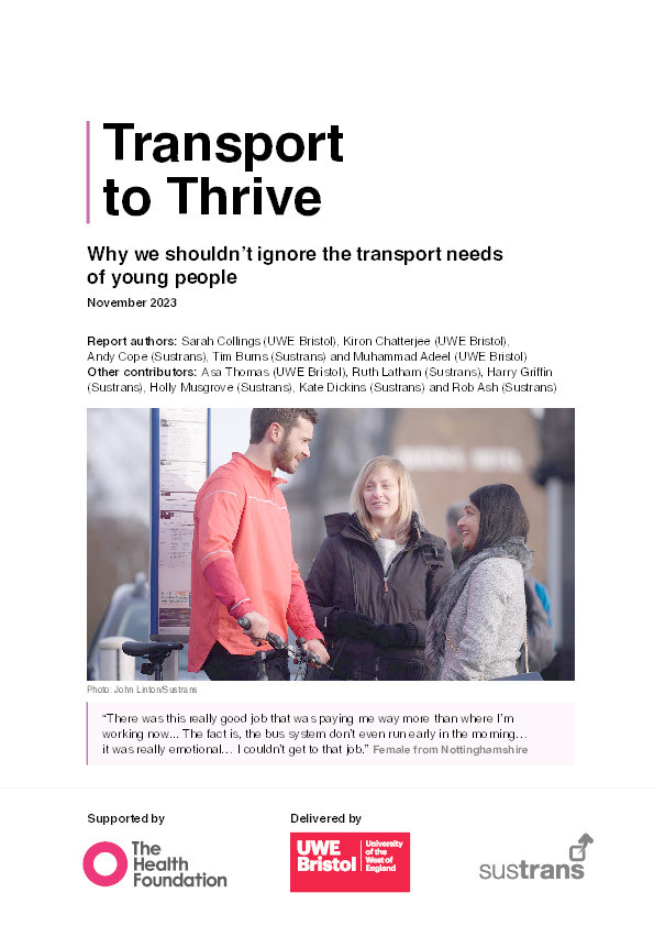 Transport to thrive: Why we shouldn’t ignore the transport needs of young people Thumbnail