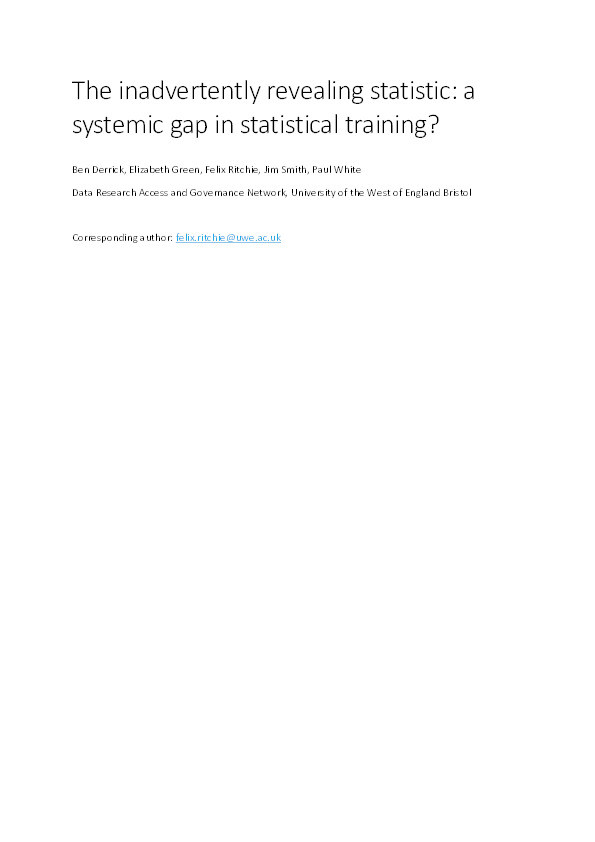 The inadvertently revealing statistic: A systemic gap in statistical training? Thumbnail