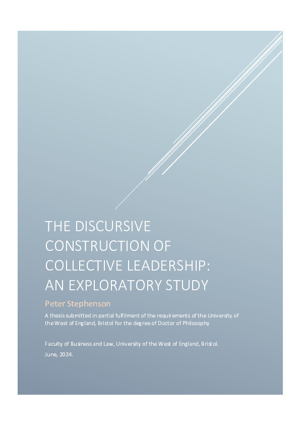 The discursive construction of collective leadership: An exploratory study Thumbnail