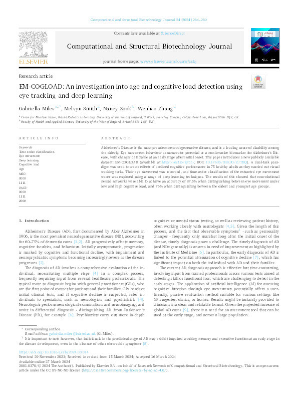 EM-COGLOAD: An investigation into age and cognitive load detection using eye tracking and deep learning Thumbnail