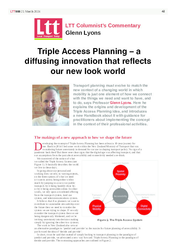 Triple Access Planning - a diffusing innovation that reflects our new look world Thumbnail