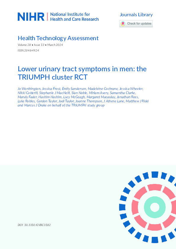 Lower urinary tract symptoms in men: The TRIUMPH cluster RCT Thumbnail