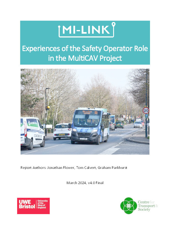 Experiences of the safety operator role in the MultiCAV project Thumbnail