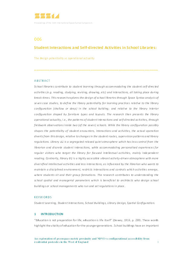 Student interactions and self-directed activities in School Libraries: The design potentiality vs operational actuality Thumbnail