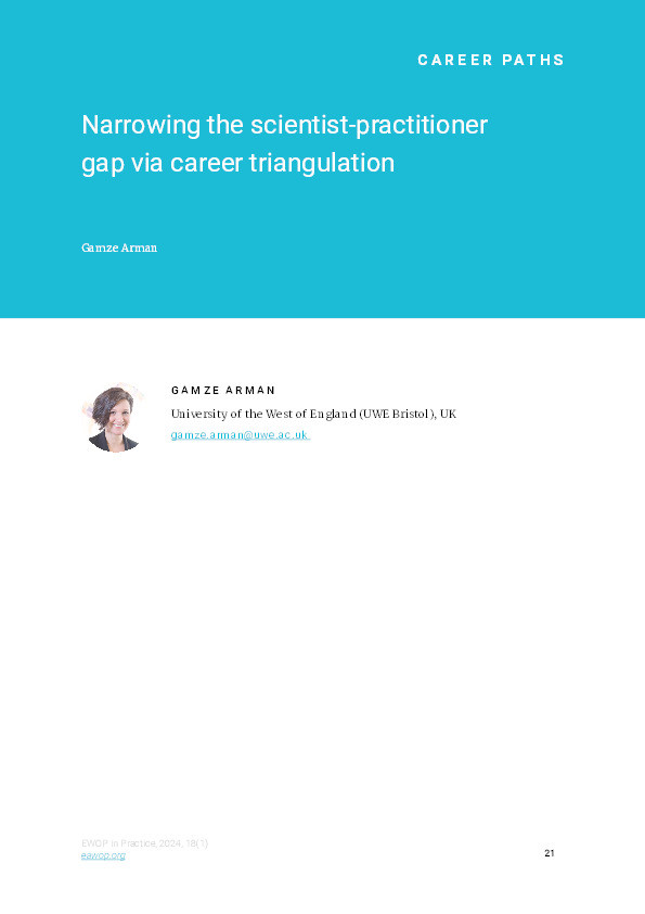 Narrowing the scientist-practitioner gap via career triangulation Thumbnail