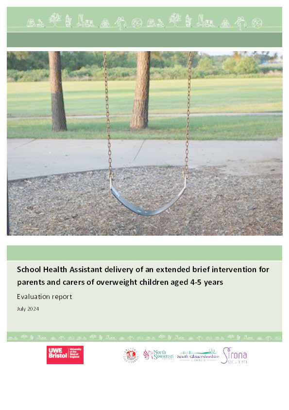 School Health Assistant delivery of an extended brief intervention for parents and carers of verweight children aged 4-5 years: Evaluation report Thumbnail
