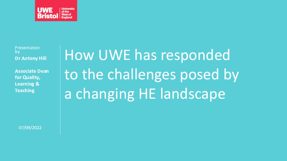 How UWE has responded to the challenges posed by a changing HE landscape Thumbnail