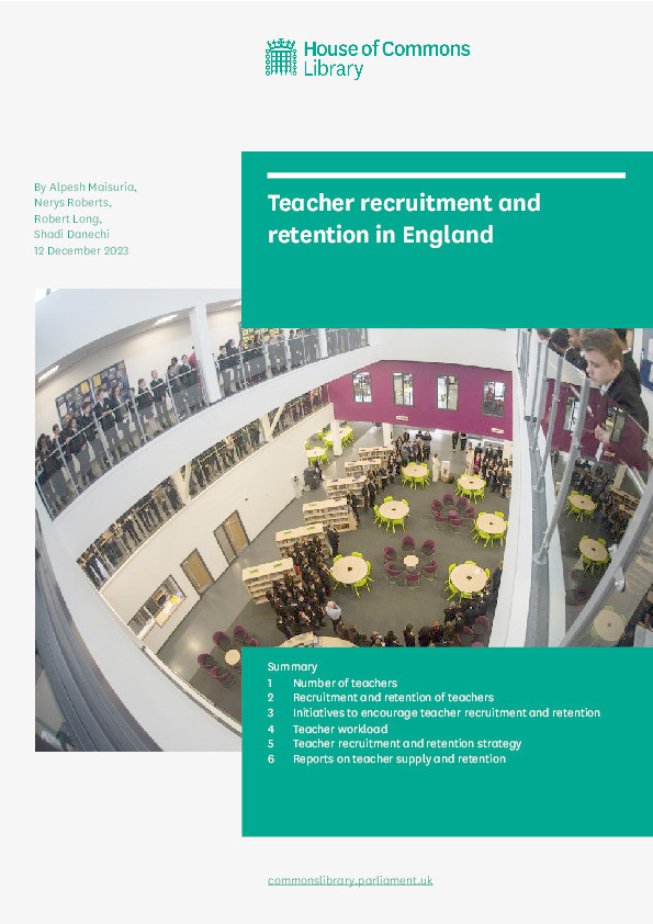 Teacher recruitment and retention in England Thumbnail