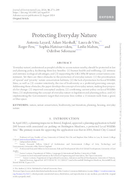 Protecting everyday nature Thumbnail