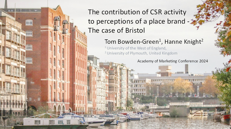 The contribution of CSR activity to perceptions of a place brand - The case of Bristol Thumbnail