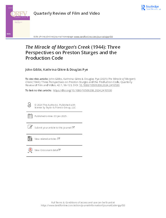 The Miracle of Morgan's Creek (1944): Three perspectives on Preston Sturges and the Production Code Thumbnail