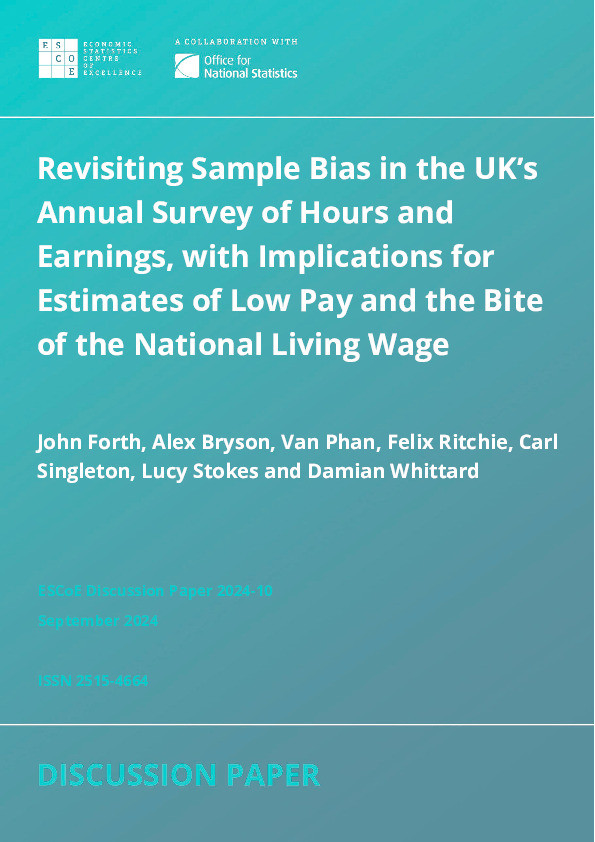 Revisiting sample bias in the UK's Annual Survey of Hours and Earnings, with implications for estimates of low pay and the bite of the National Living Wage Thumbnail