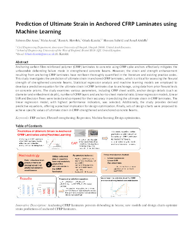 Prediction of ultimate strain in anchored CFRP laminates using machine learning Thumbnail