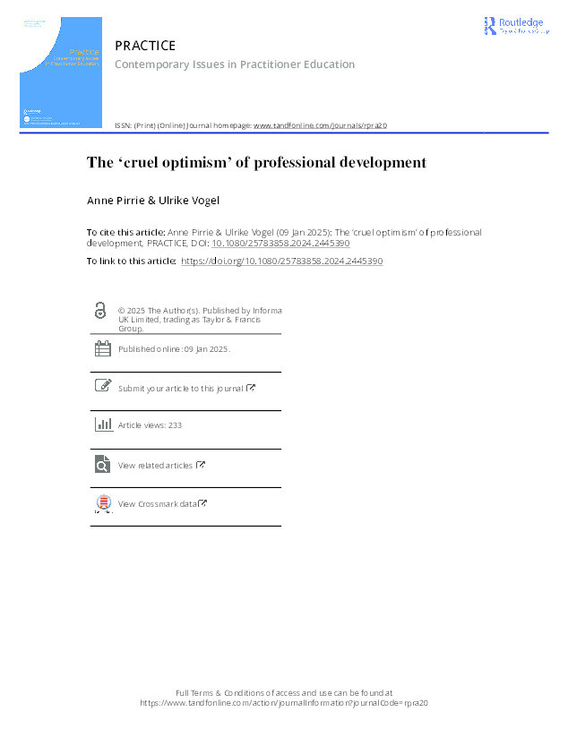 The ‘cruel optimism’ of professional development Thumbnail
