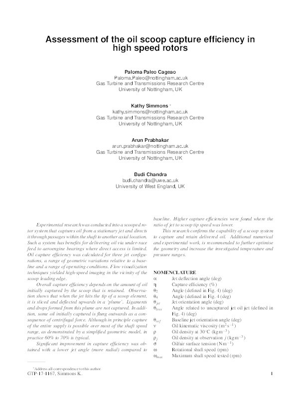 Assessment of the oil scoop capture efficiency in high speed rotors Thumbnail