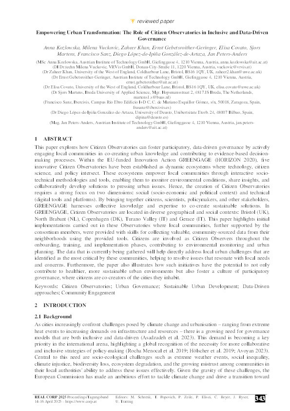 Empowering urban transformation: The role of citizen observatories in inclusive and data-driven governance Thumbnail