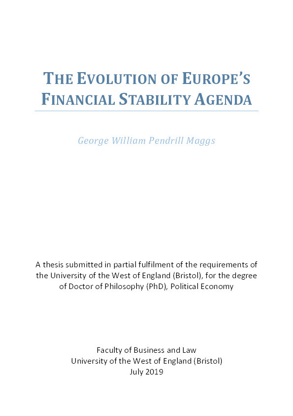 The evolution of Europe’s financial stability agenda Thumbnail