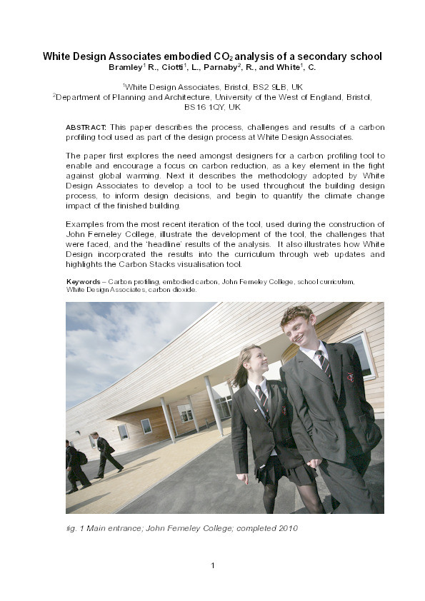 Embodied CO2 analysis of a secondary school Thumbnail
