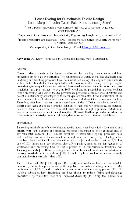 Laser-dyeing for Sustainable Textile Design Thumbnail
