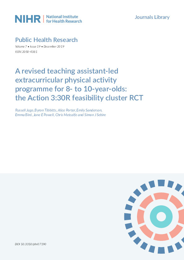 A revised teaching assistant-led extracurricular physical activity programme for 8- to 10-year-olds: The Action 3:30R feasibility cluster RCT Thumbnail