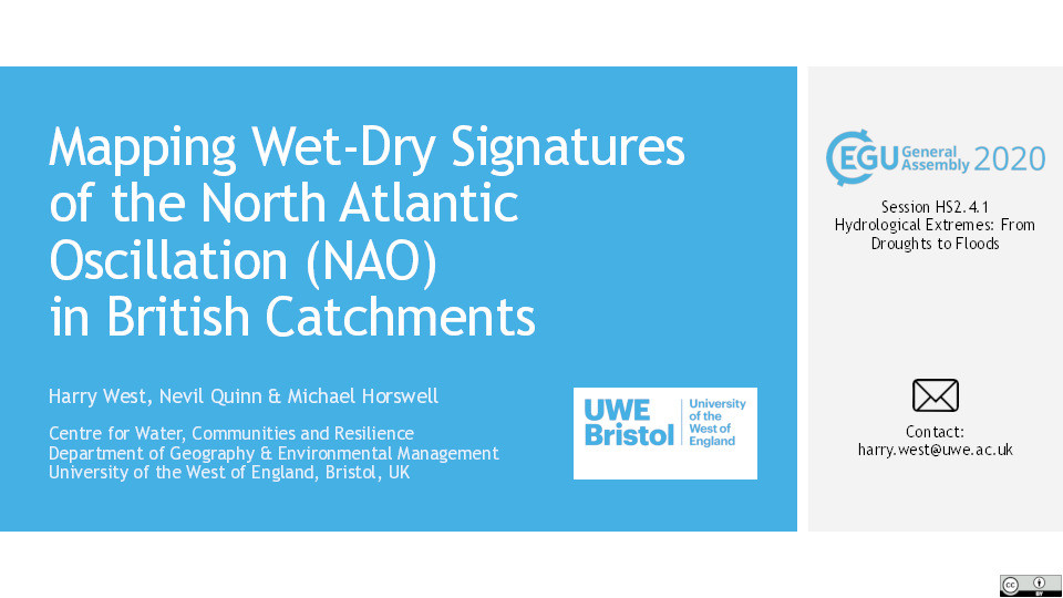 Mapping Wet-Dry Signatures of the North Atlantic Oscillation (NAO) in British Catchments Thumbnail
