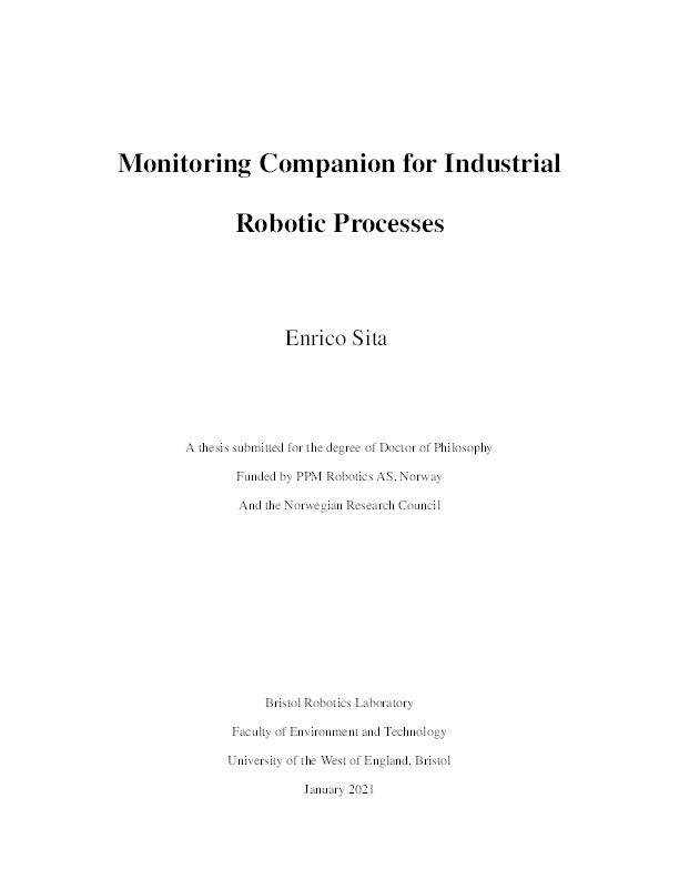 Monitoring companion for industrial robotic processes Thumbnail