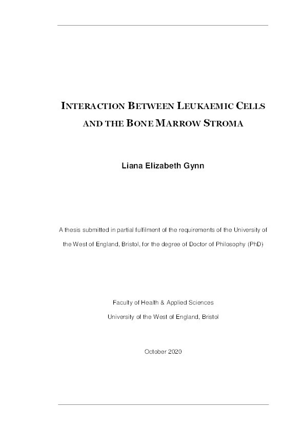 Interaction between leukaemic cells and the bone marrow stroma Thumbnail