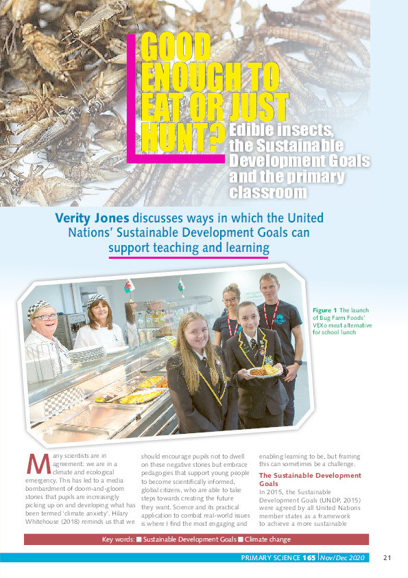 Good enough to eat or just to hunt? Edible insects, the Sustainable Development Goals and the primary classroom Thumbnail
