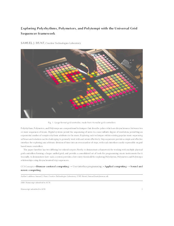 Exploring polyrhythms, polymeters, and polytempi with the universal grid sequencer framework Thumbnail