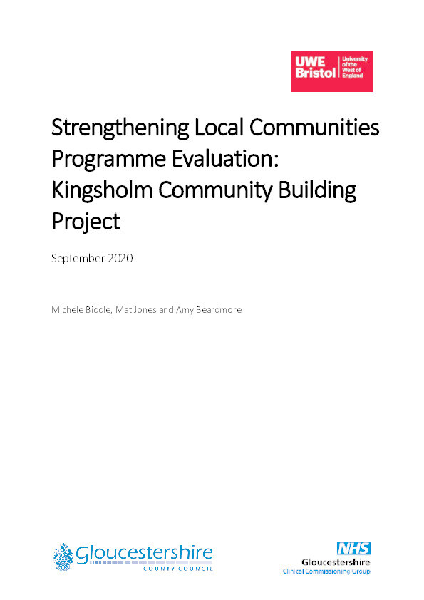 Strengthening Local Communities programme evaluation: Kingsholm Community Building Project Thumbnail
