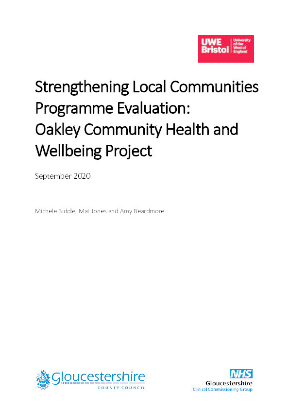 Strengthening Local Communities programme evaluation: Oakley Community Health and Wellbeing Project Thumbnail