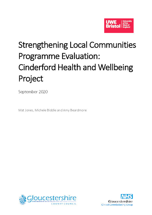 Strengthening Local Communities programme evaluation: Cinderford Health and Wellbeing Project Thumbnail