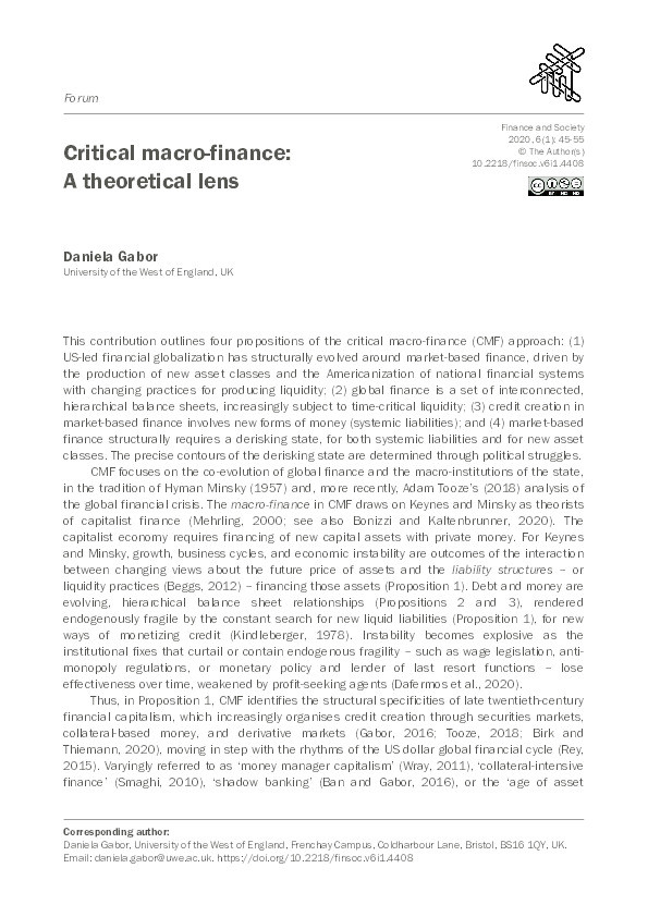 Critical macro-finance: A theoretical lens Thumbnail