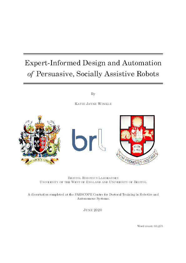 Expert-informed design and automation of persuasive, socially assistive robots Thumbnail