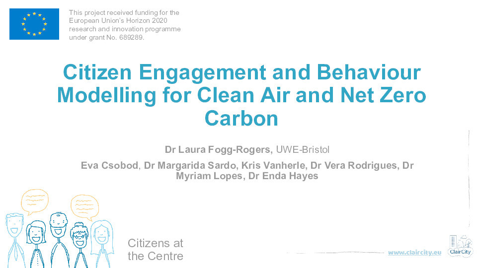 Citizen engagement and behaviour modelling for clean air and net zero carbon Thumbnail