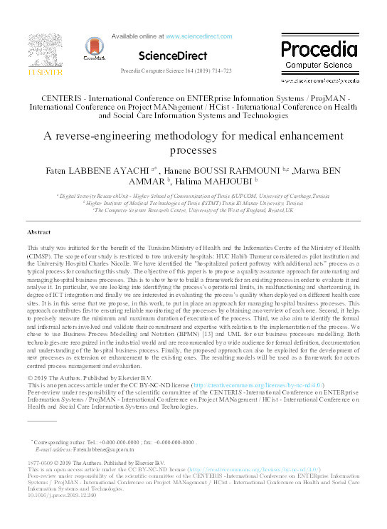 A reverse-engineering methodology for medical enhancement processes Thumbnail