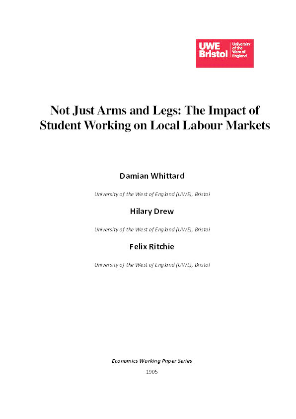 Not just arms and legs: The impact of student working on local labour markets Thumbnail