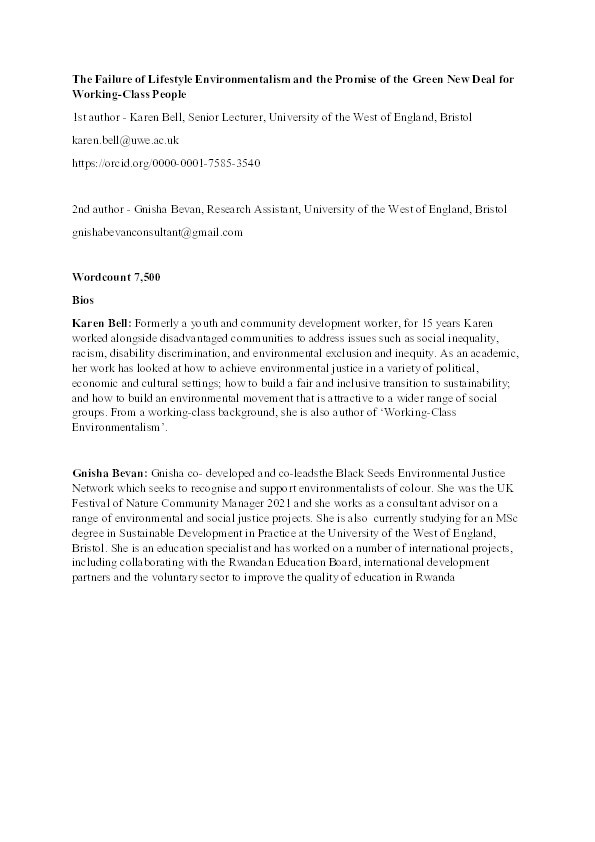 The failure of lifestyle environmentalism and the promise of the Green New Deal for working-class people Thumbnail