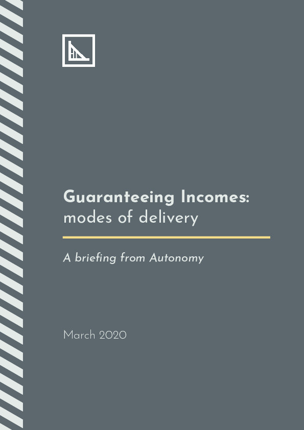 Guaranteeing Incomes: Modes of delivery Thumbnail