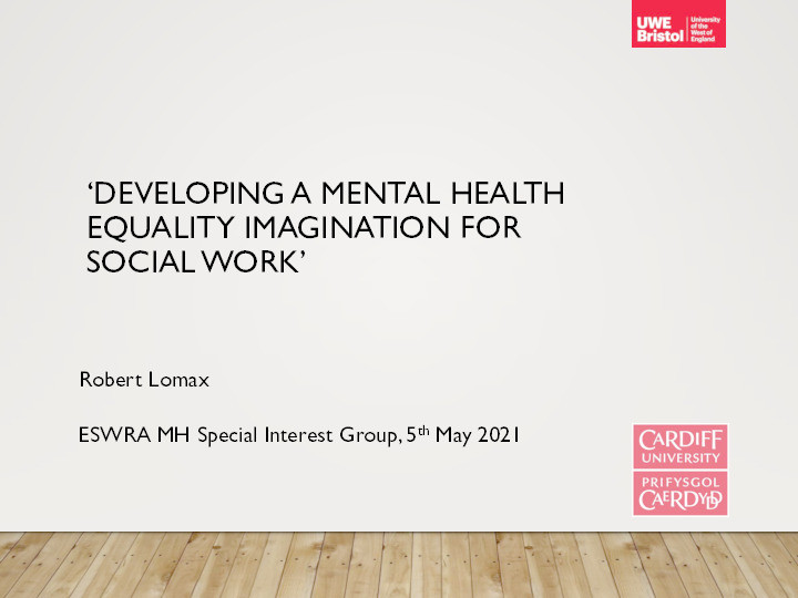 Developing a mental health equality imagination for social work Thumbnail