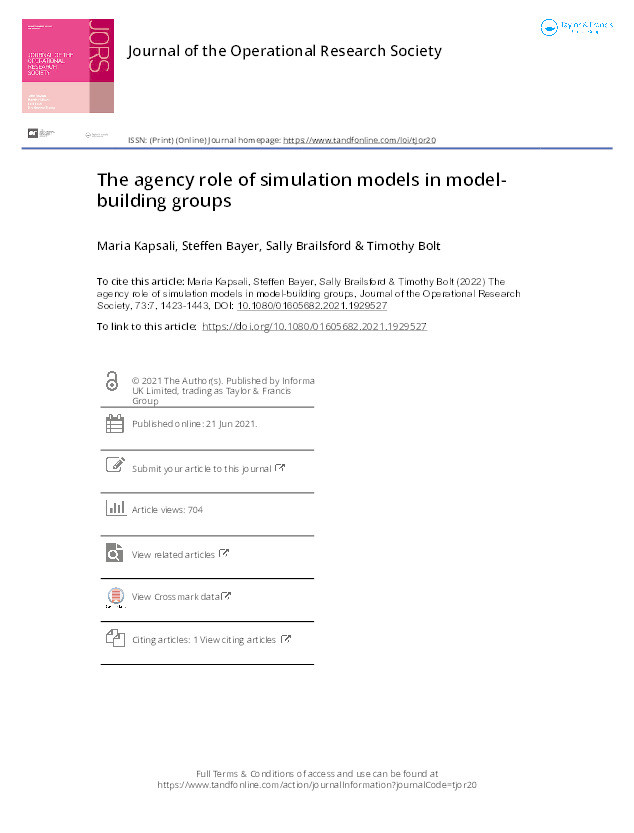 The agency role of simulation models in model-building groups Thumbnail