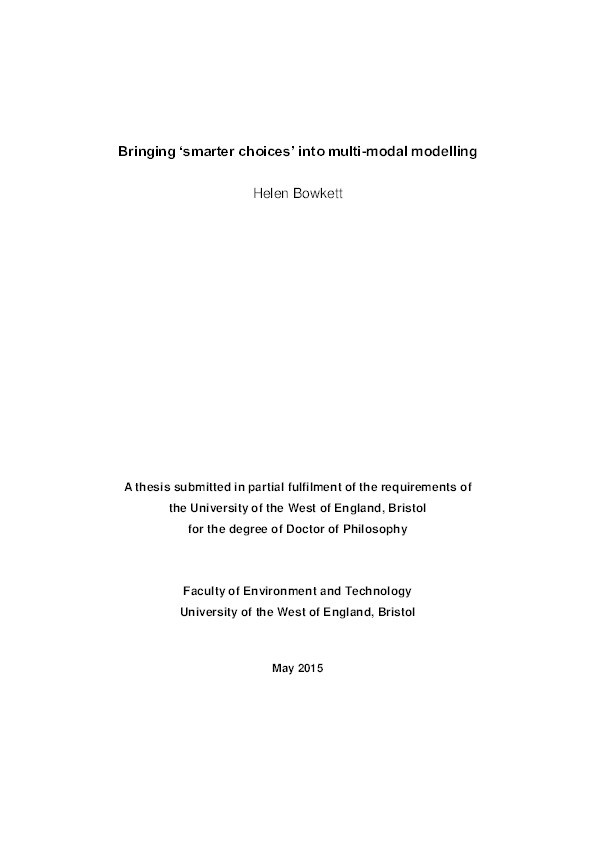 Bringing 'smarter choices' into multi-modal modeling Thumbnail